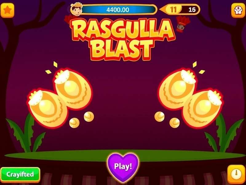 Colorful Rasgulla Blast Game Interface Rasgulla Blast Game Screen